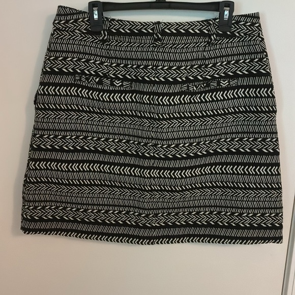 Maeve Anthropologie Field Notes Black White Aztec Boho Pattern Skirt Women 12 - Picture 5 of 5